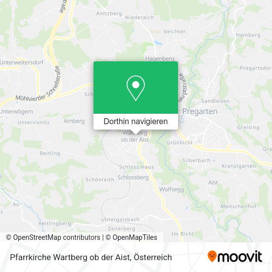 Pfarrkirche Wartberg ob der Aist Karte