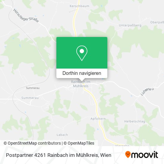 Postpartner 4261 Rainbach im Mühlkreis Karte