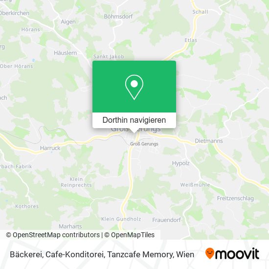 Bäckerei, Cafe-Konditorei, Tanzcafe Memory Karte