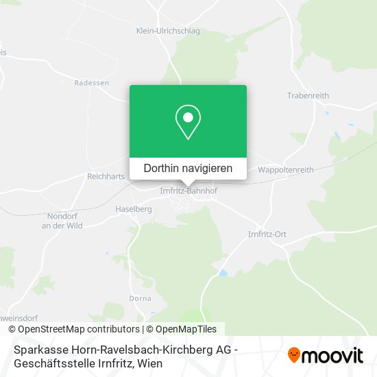 Sparkasse Horn-Ravelsbach-Kirchberg AG - Geschäftsstelle Irnfritz Karte