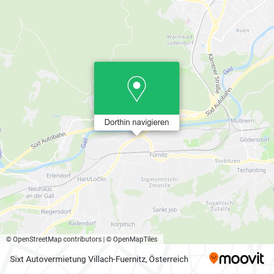 Sixt Autovermietung Villach-Fuernitz Karte