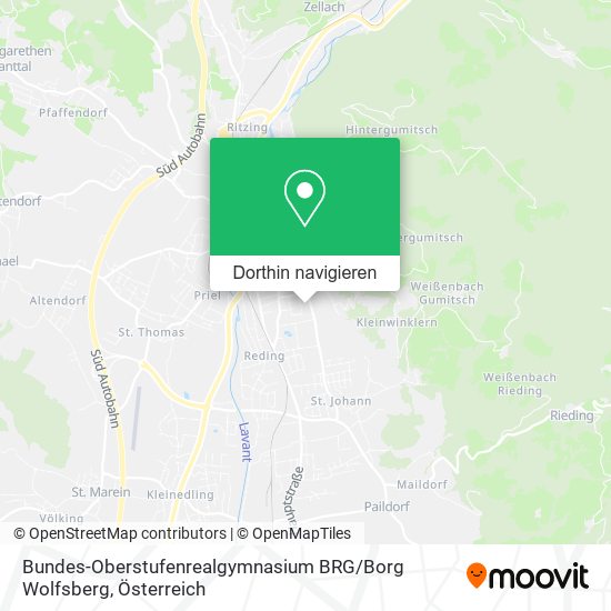 Bundes-Oberstufenrealgymnasium BRG / Borg Wolfsberg Karte