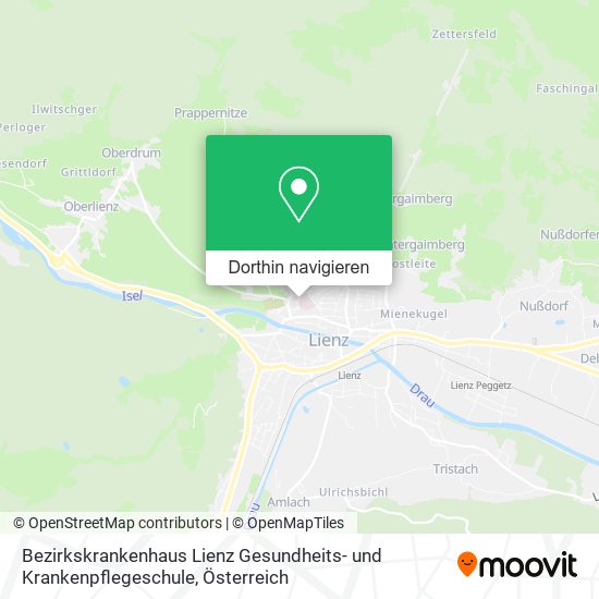 Bezirkskrankenhaus Lienz Gesundheits- und Krankenpflegeschule Karte