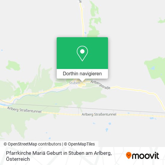 Pfarrkirche Mariä Geburt in Stuben am Arlberg Karte
