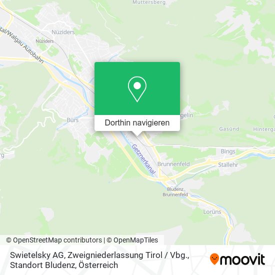 Swietelsky AG, Zweigniederlassung Tirol / Vbg., Standort Bludenz Karte
