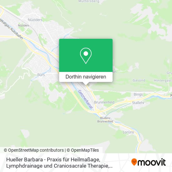 Hueller Barbara - Praxis für Heilmaßage, Lymphdrainage und Craniosacrale Therapie Karte