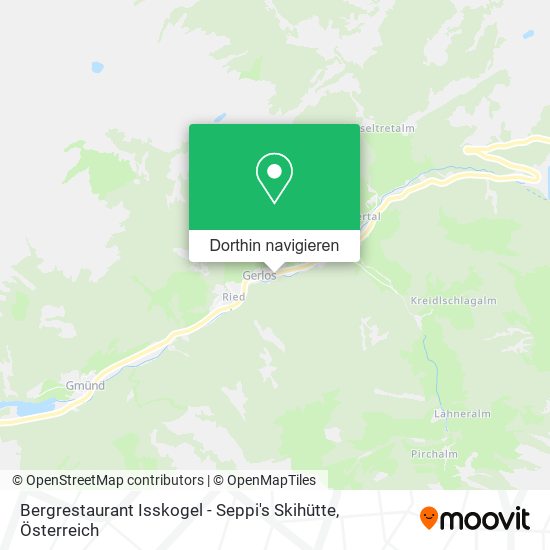 Bergrestaurant Isskogel - Seppi's Skihütte Karte