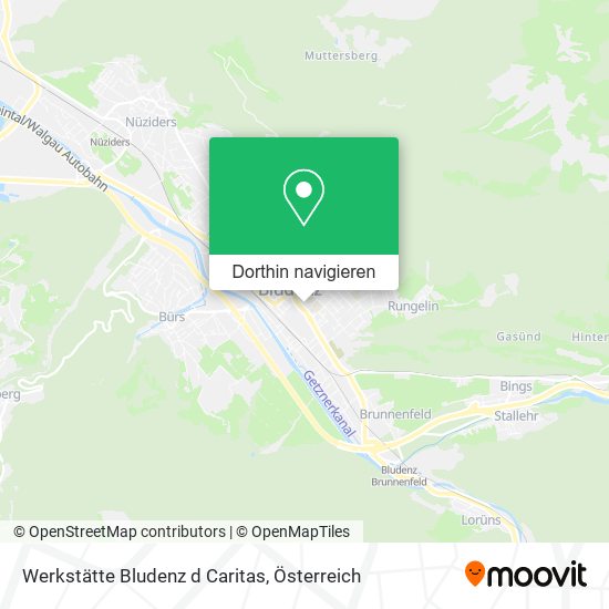 Werkstätte Bludenz d Caritas Karte