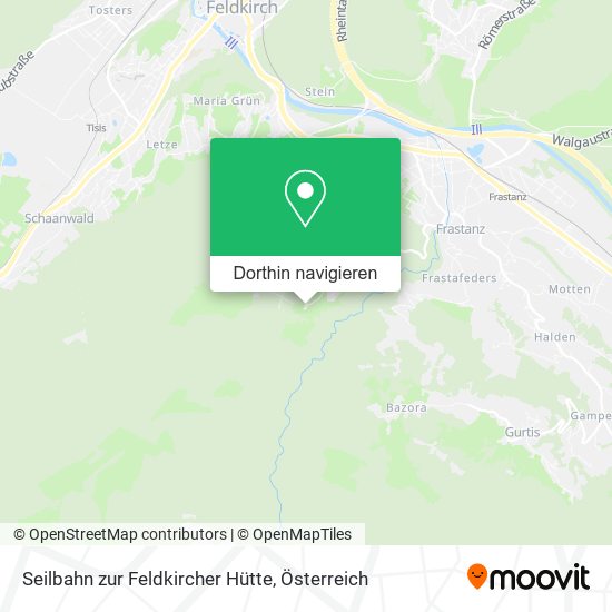 Seilbahn zur Feldkircher Hütte Karte