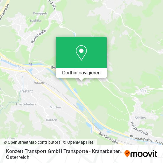 Konzett Transport GmbH Transporte - Kranarbeiten Karte