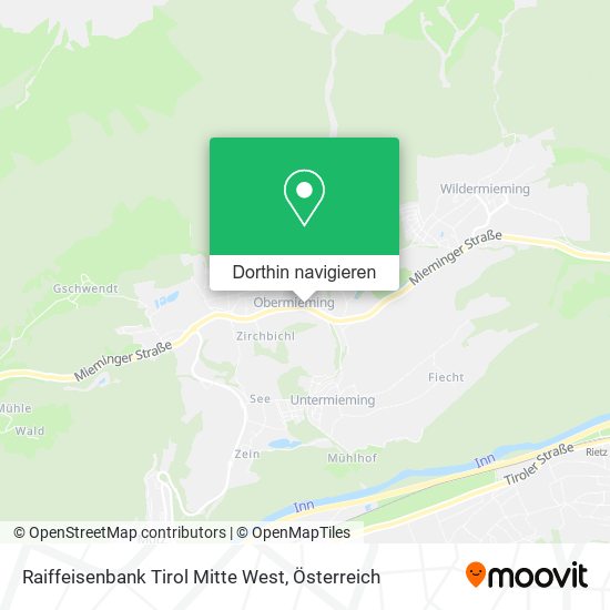 Raiffeisenbank Tirol Mitte West Karte