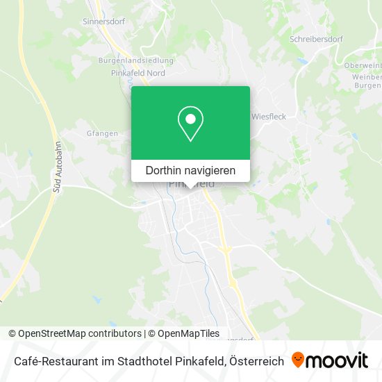 Café-Restaurant im Stadthotel Pinkafeld Karte