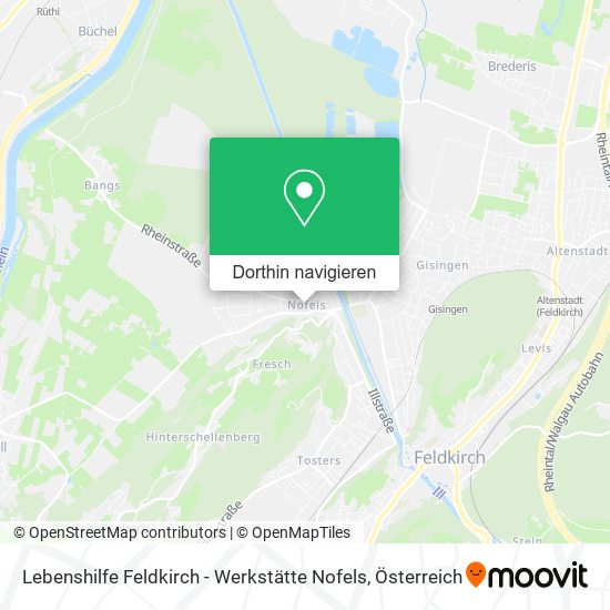 Lebenshilfe Feldkirch - Werkstätte Nofels Karte