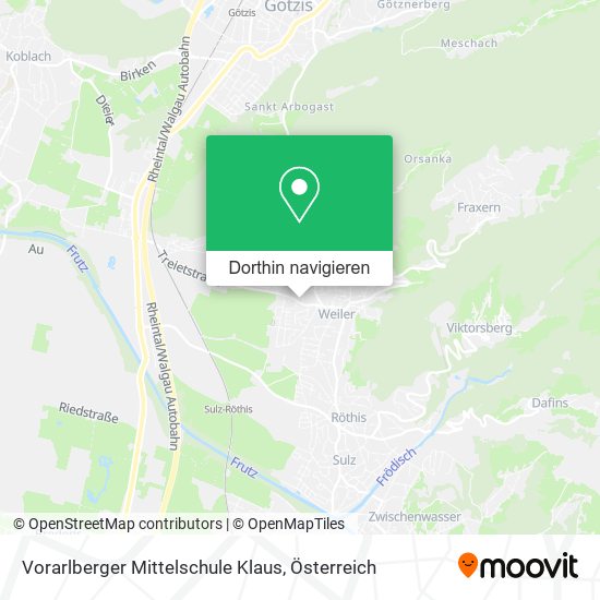Vorarlberger Mittelschule Klaus Karte