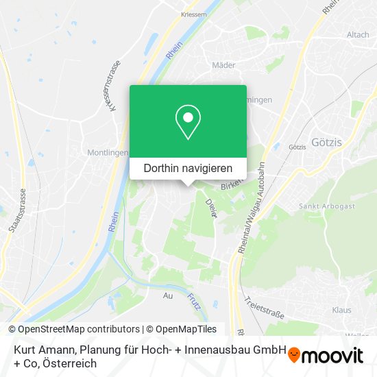 Kurt Amann, Planung für Hoch- + Innenausbau GmbH + Co Karte