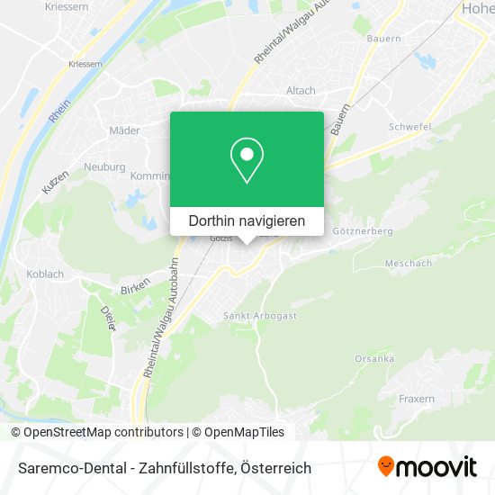 Saremco-Dental - Zahnfüllstoffe Karte