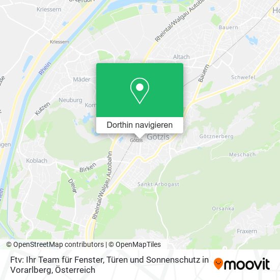 Ftv: Ihr Team für Fenster, Türen und Sonnenschutz in Vorarlberg Karte