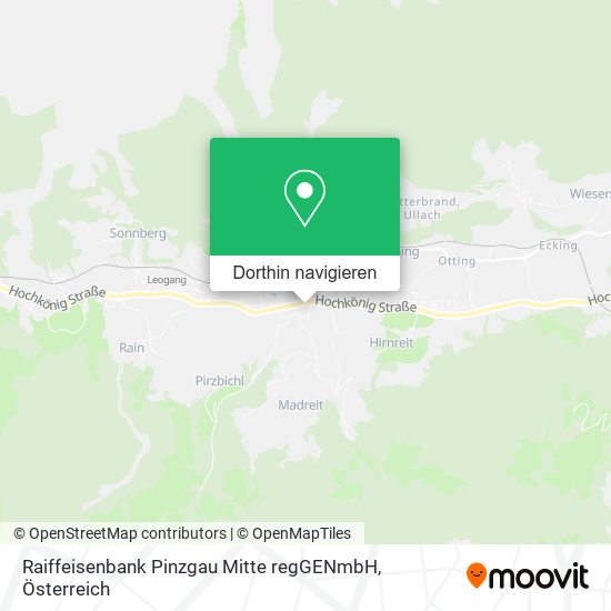 Raiffeisenbank Pinzgau Mitte regGENmbH Karte