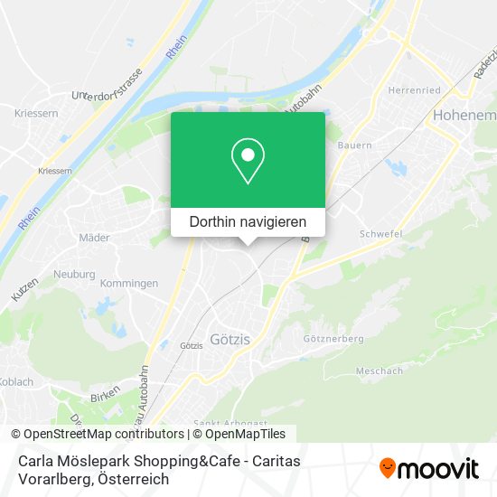 Carla Möslepark Shopping&Cafe - Caritas Vorarlberg Karte