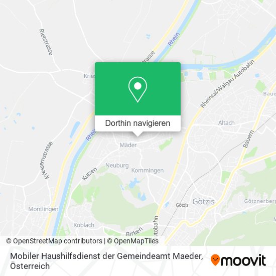 Mobiler Haushilfsdienst der Gemeindeamt Maeder Karte