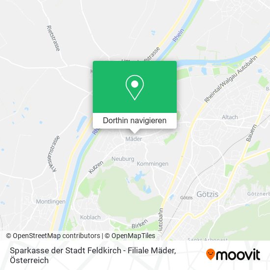 Sparkasse der Stadt Feldkirch - Filiale Mäder Karte