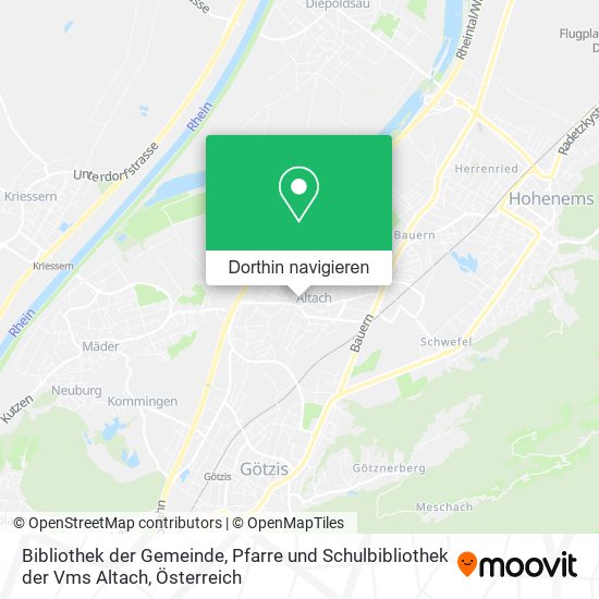 Bibliothek der Gemeinde, Pfarre und Schulbibliothek der Vms Altach Karte