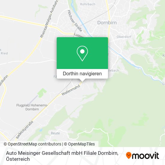 Auto Meisinger Gesellschaft mbH Filiale Dornbirn Karte