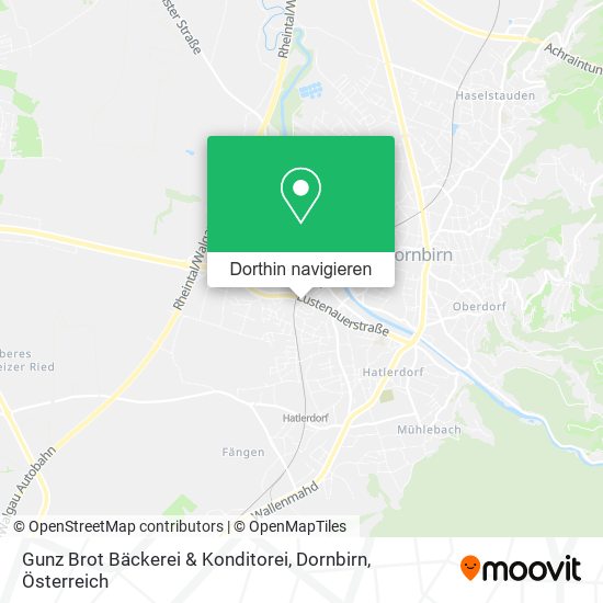 Gunz Brot Bäckerei & Konditorei, Dornbirn Karte