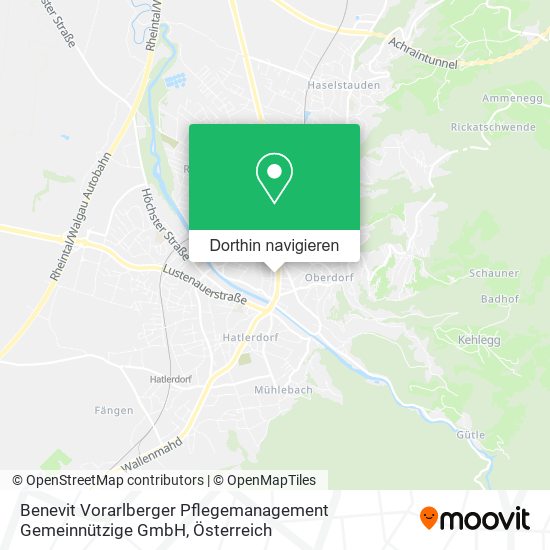 Benevit Vorarlberger Pflegemanagement Gemeinnützige GmbH Karte