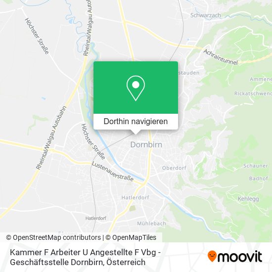 Kammer F Arbeiter U Angestellte F Vbg - Geschäftsstelle Dornbirn Karte
