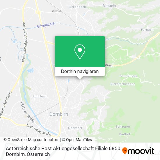 Ãsterreichische Post Aktiengesellschaft Filiale 6850 Dornbirn Karte