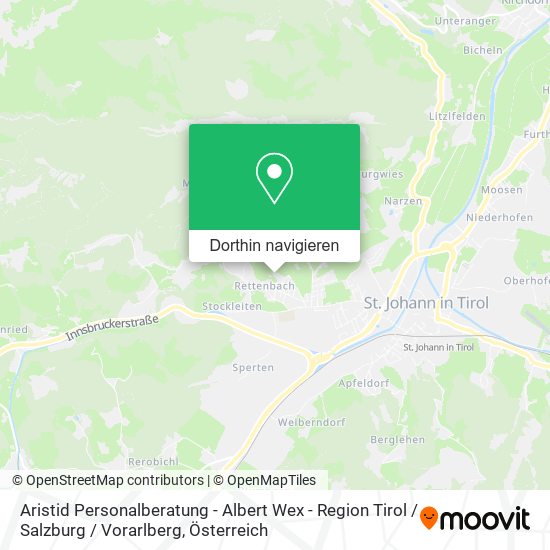Aristid Personalberatung - Albert Wex - Region Tirol / Salzburg / Vorarlberg Karte