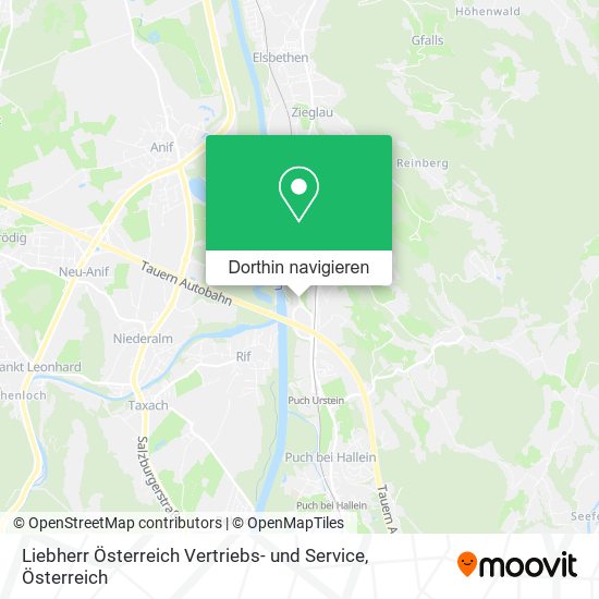 Liebherr Österreich Vertriebs- und Service Karte