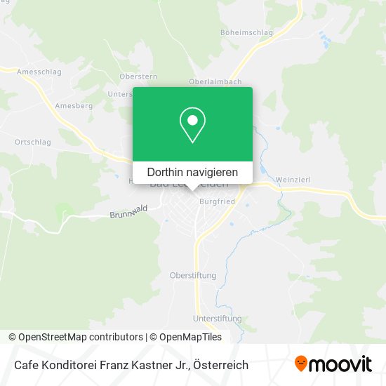 Cafe Konditorei Franz Kastner Jr. Karte