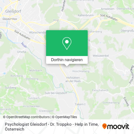 Psychologist Gleisdorf - Dr. Troppko - Help in Time Karte
