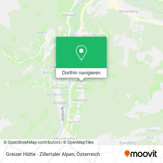 Greizer Hütte - Zillertaler Alpen Karte