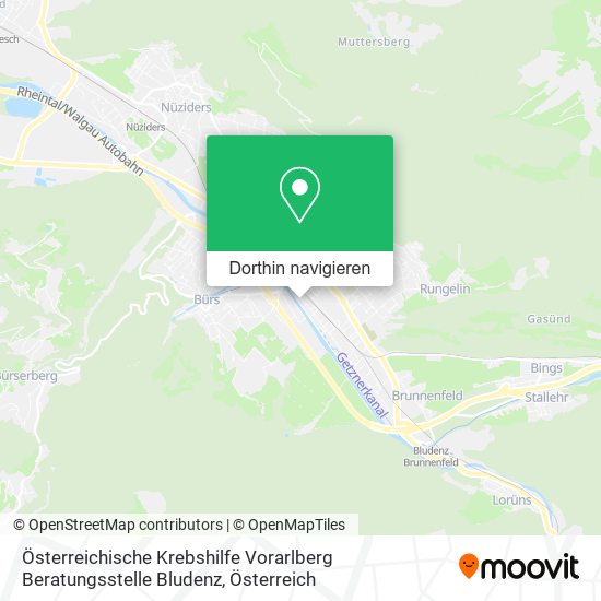 Österreichische Krebshilfe Vorarlberg Beratungsstelle Bludenz Karte