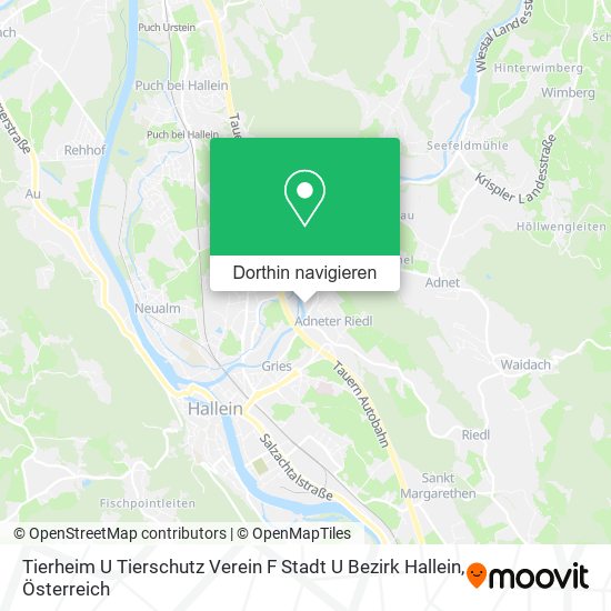 Tierheim U Tierschutz Verein F Stadt U Bezirk Hallein Karte