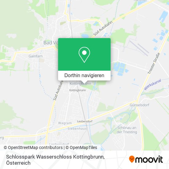 Schlosspark Wasserschloss Kottingbrunn Karte