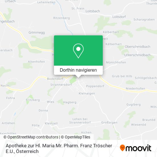 Apotheke zur Hl. Maria Mr. Pharm. Franz Tröscher E.U. Karte