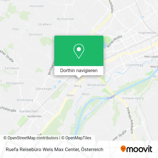 Ruefa Reisebüro Wels Max Center Karte