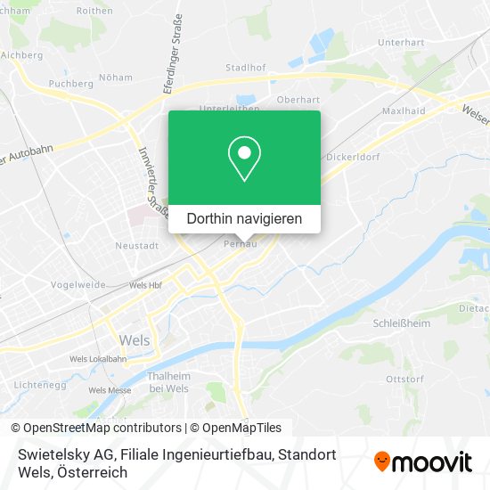Swietelsky AG, Filiale Ingenieurtiefbau, Standort Wels Karte