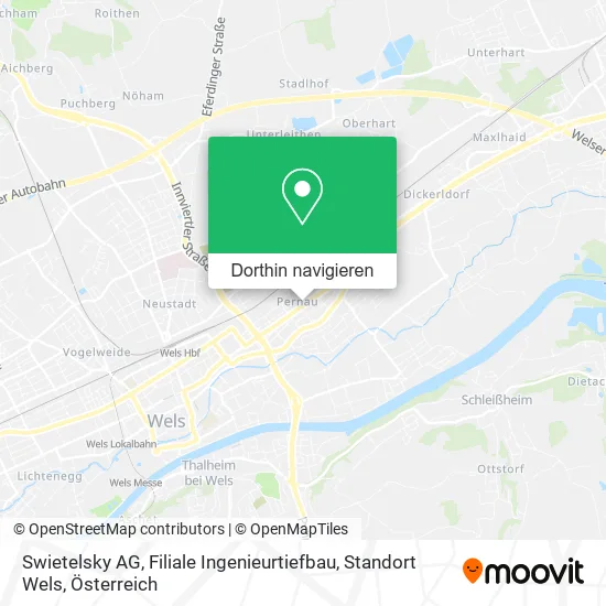 Swietelsky AG, Filiale Ingenieurtiefbau, Standort Wels Karte
