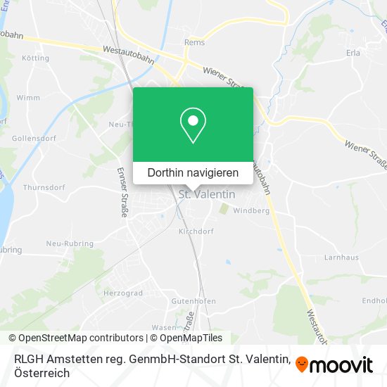 RLGH Amstetten reg. GenmbH-Standort St. Valentin Karte
