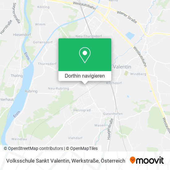 Volksschule Sankt Valentin, Werkstraße Karte