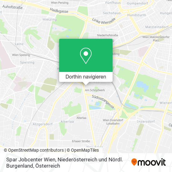 Spar Jobcenter Wien, Niederösterreich und Nördl. Burgenland Karte