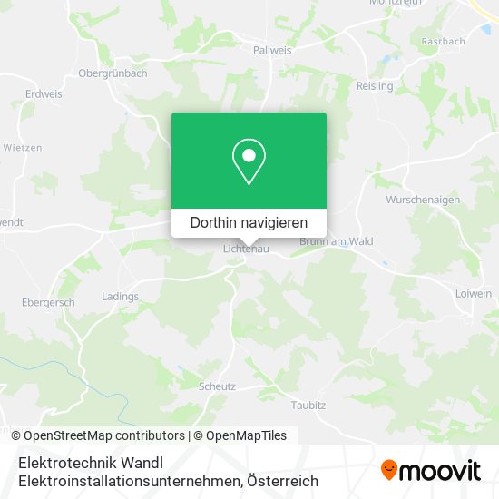 Elektrotechnik Wandl Elektroinstallationsunternehmen Karte