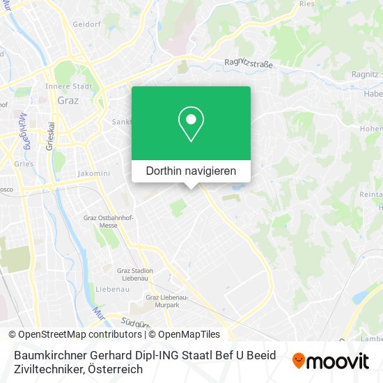 Baumkirchner Gerhard Dipl-ING Staatl Bef U Beeid Ziviltechniker Karte