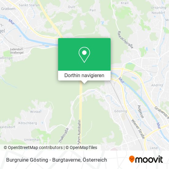 Burgruine Gösting - Burgtaverne Karte