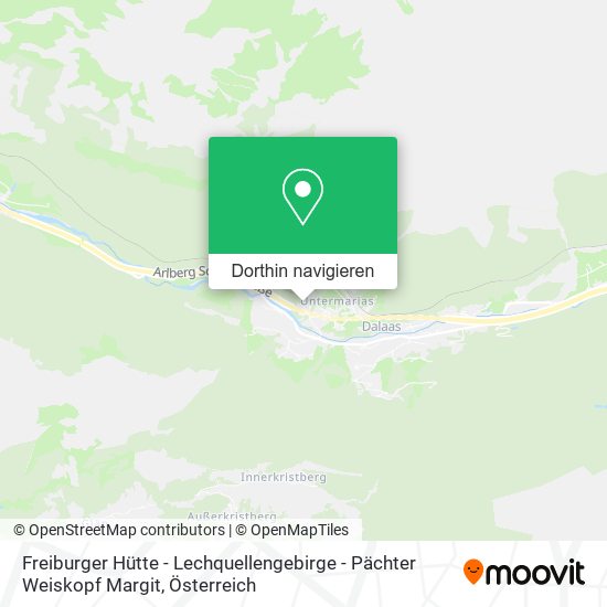 Freiburger Hütte - Lechquellengebirge - Pächter Weiskopf Margit Karte